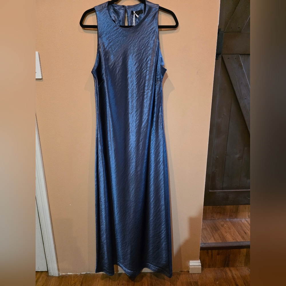 Velvet Heart Satin Navy Maxi Dress